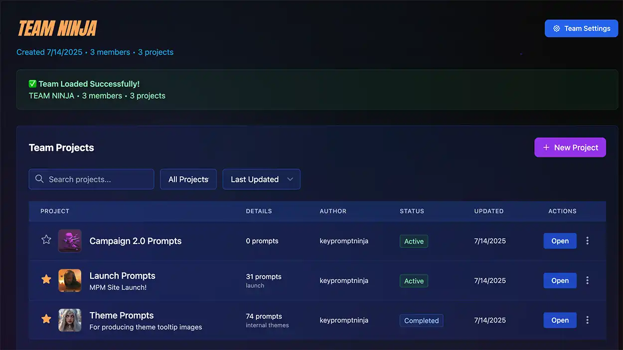 Midjourney Prompt Manager screenshot