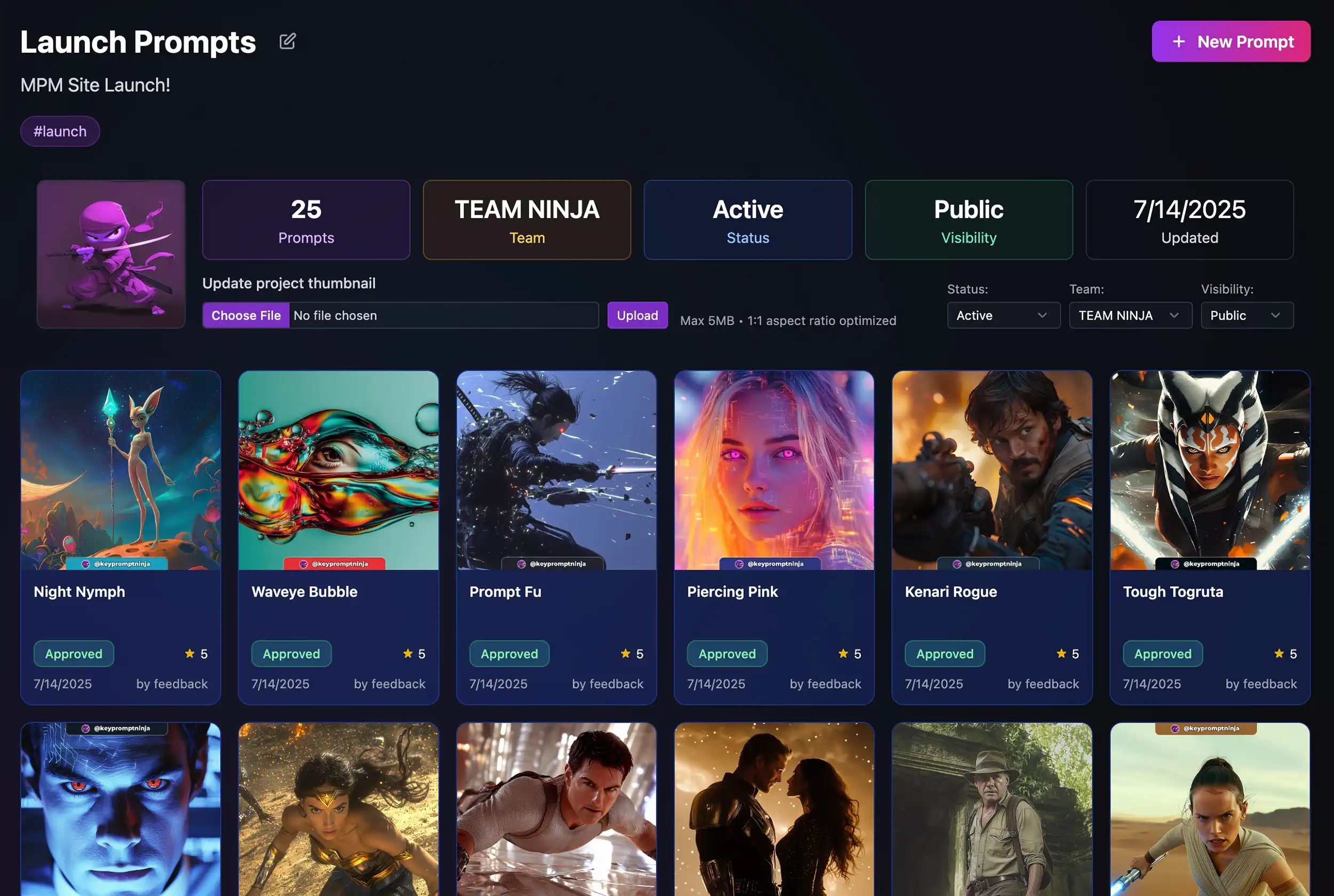 Midjourney Prompt Manager screenshot